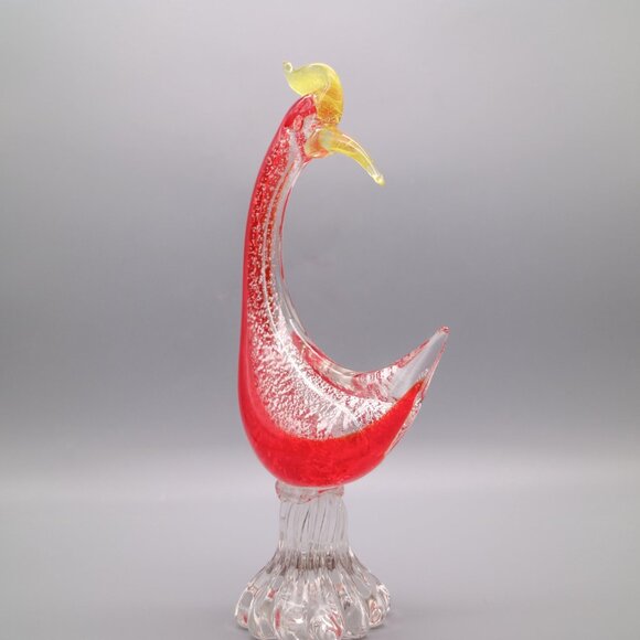 Vintage Murano Glass Heron Bird Egret 10 1/2" Figurine 1970s | Venetian Art - Picture 4 of 9